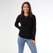 Kym Soft Henley Top with Buttons