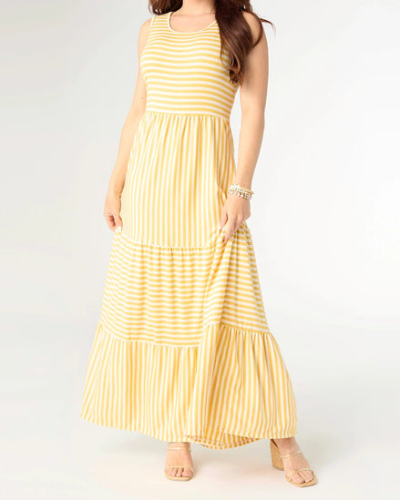 Janie Striped Tiered Maxi Dress