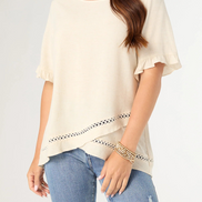 Layla Short Sleeve Crossover Ruffle Top