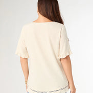 Layla Short Sleeve Crossover Ruffle Top