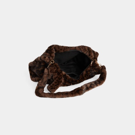 Brooke Faux Fur Leopard Large Tote