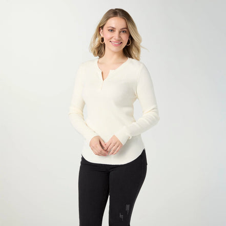 Kym Soft Henley Top with Buttons