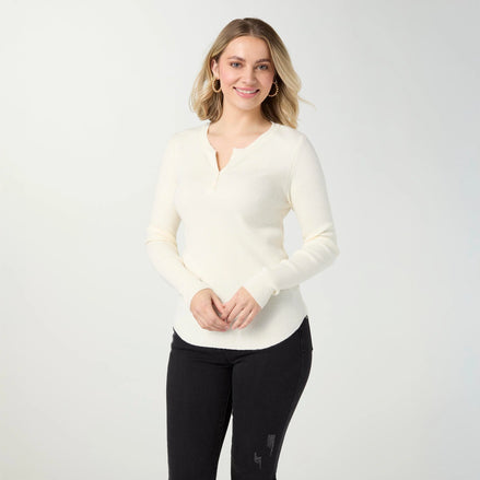 Kym Soft Henley Top with Buttons