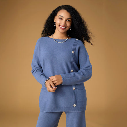 Heavenly-Luxe Button Detail Sweater