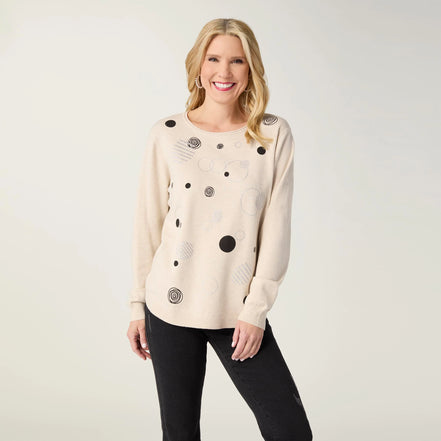 Lightweight Heavenly-Luxe Embellished Circle Sweater