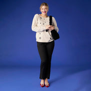 Lightweight Heavenly-Luxe Embellished Circle Sweater