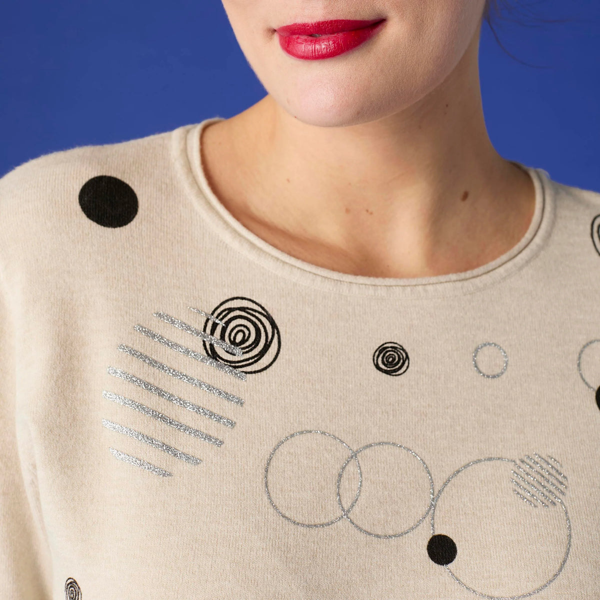 Lightweight Heavenly-Luxe Embellished Circle Sweater