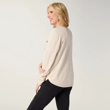Lightweight Heavenly-Luxe Embellished Circle Sweater