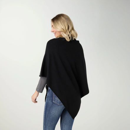 Anastasia Envelope Neck Poncho with Rhinestones