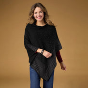 Anastasia Envelope Neck Poncho with Rhinestones