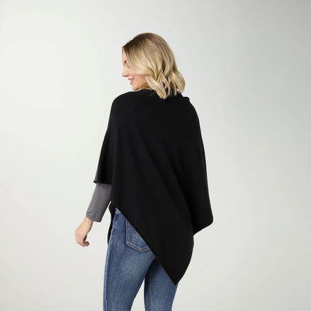 Anastasia Envelope Neck Poncho with Rhinestones