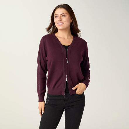 Lauren Lightweight Cardigan with Embellished Sleeve
