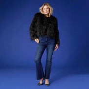 Raven Tinsel Faux Fur Jacket