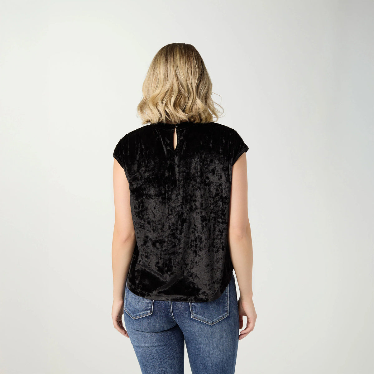 Lorelai Crushed Velour Cap Sleeve Top