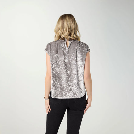 Lorelai Crushed Velour Cap Sleeve Top