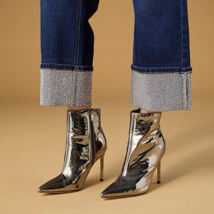 EverStretch Baby Bootcut Crop with Rhinestone Cuff