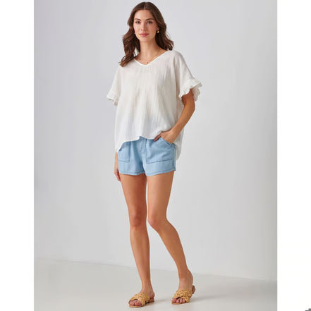 Gauze Cream Top