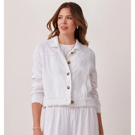 Linen Blend Jacket in White