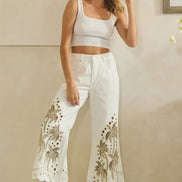 Palm Tree Cut Out Jeans