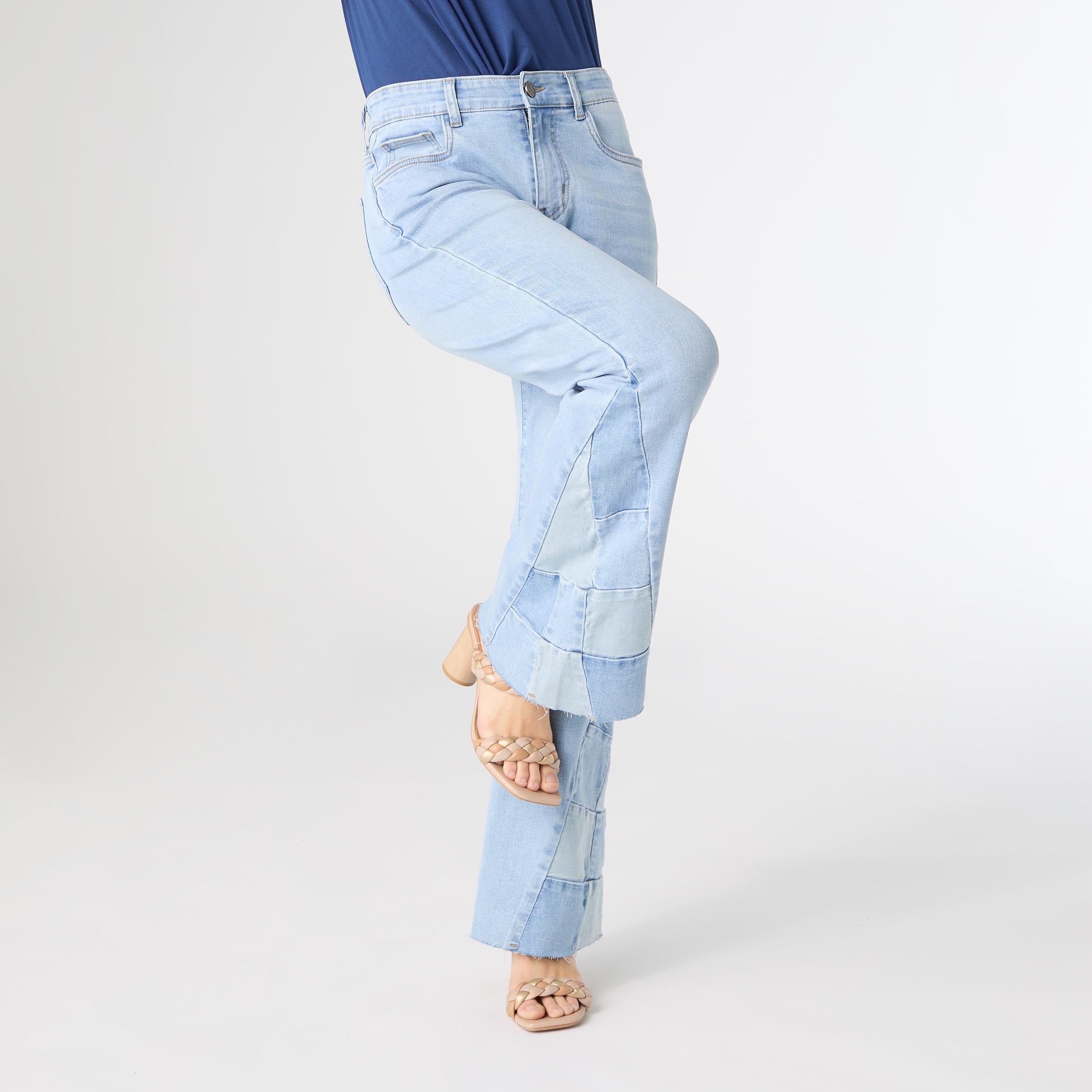Clara Flare Pant with Checkered Insert