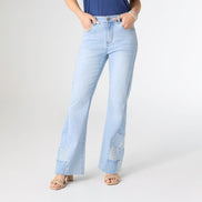 Clara Flare Pant with Checkered Insert