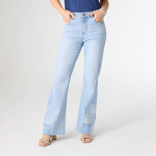 Clara Flare Pant with Checkered Insert