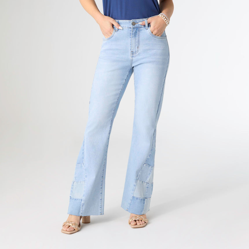 Clara Flare Pant with Checkered Insert
