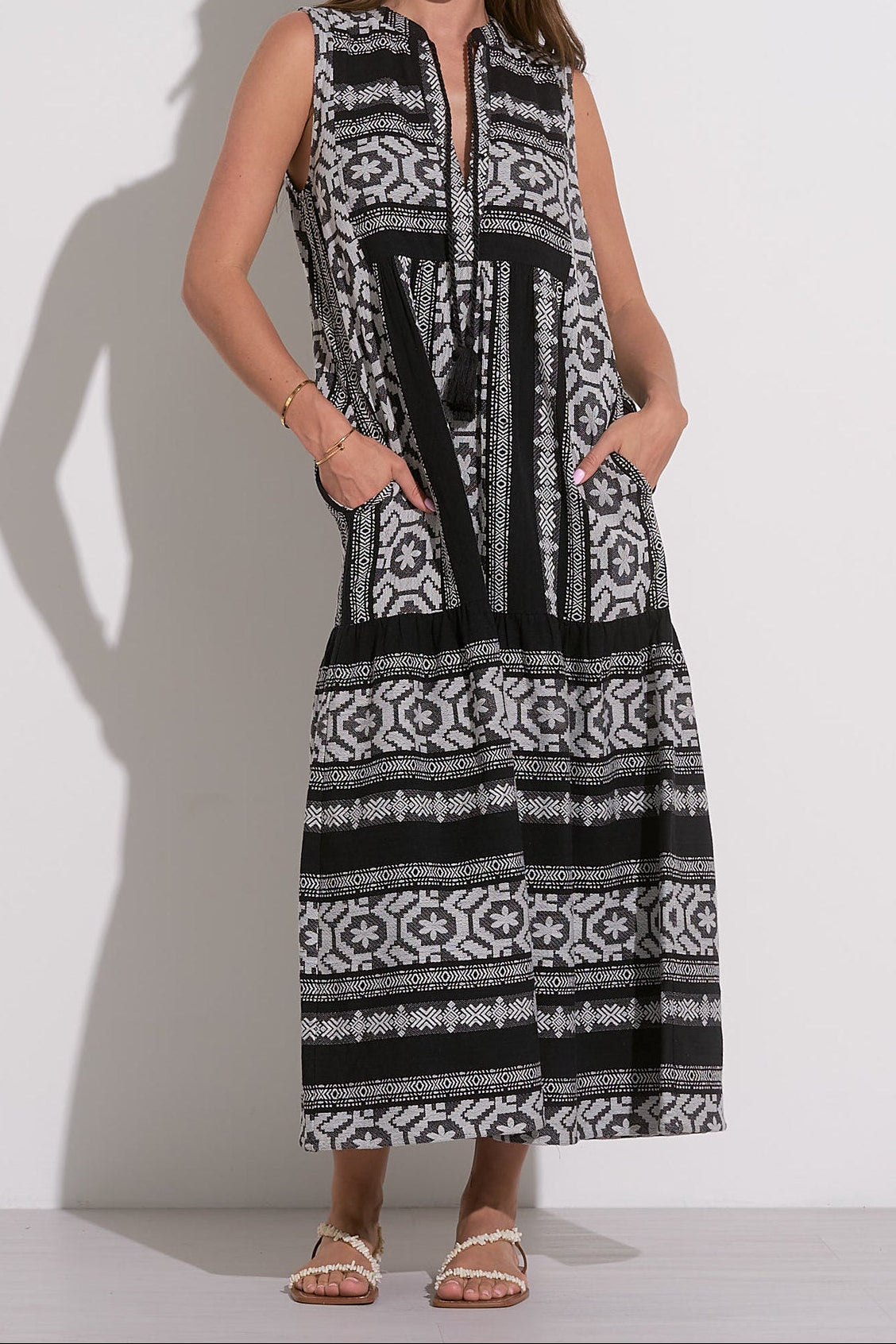 Sleeveless V-Neck Maxi Dress