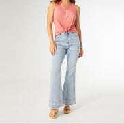 Haley Flare Pant with Double Bottom Fringe