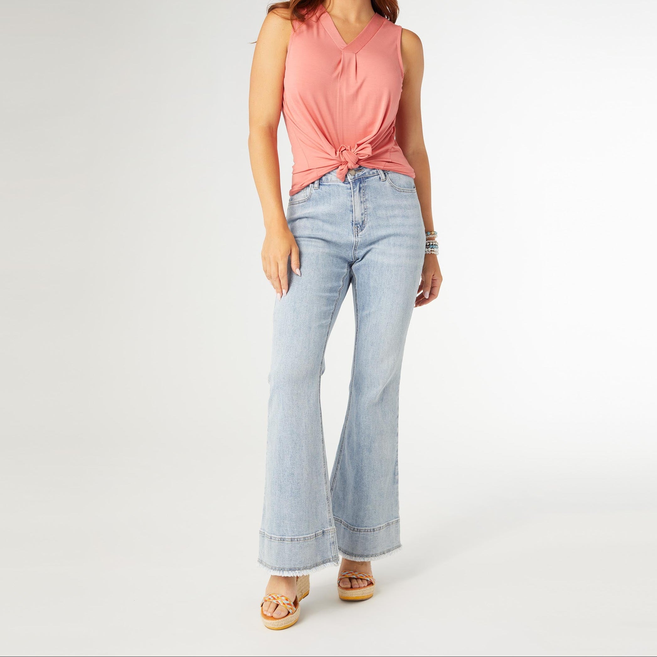 Haley Flare Pant with Double Bottom Fringe