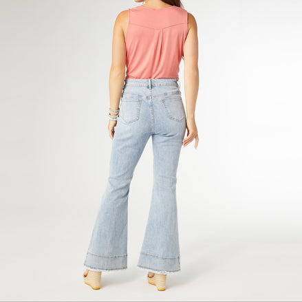 Haley Flare Pant with Double Bottom Fringe