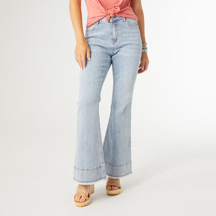 Haley Flare Pant with Double Bottom Fringe