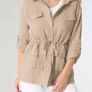 Hazel Gauze Button Front Cardigan