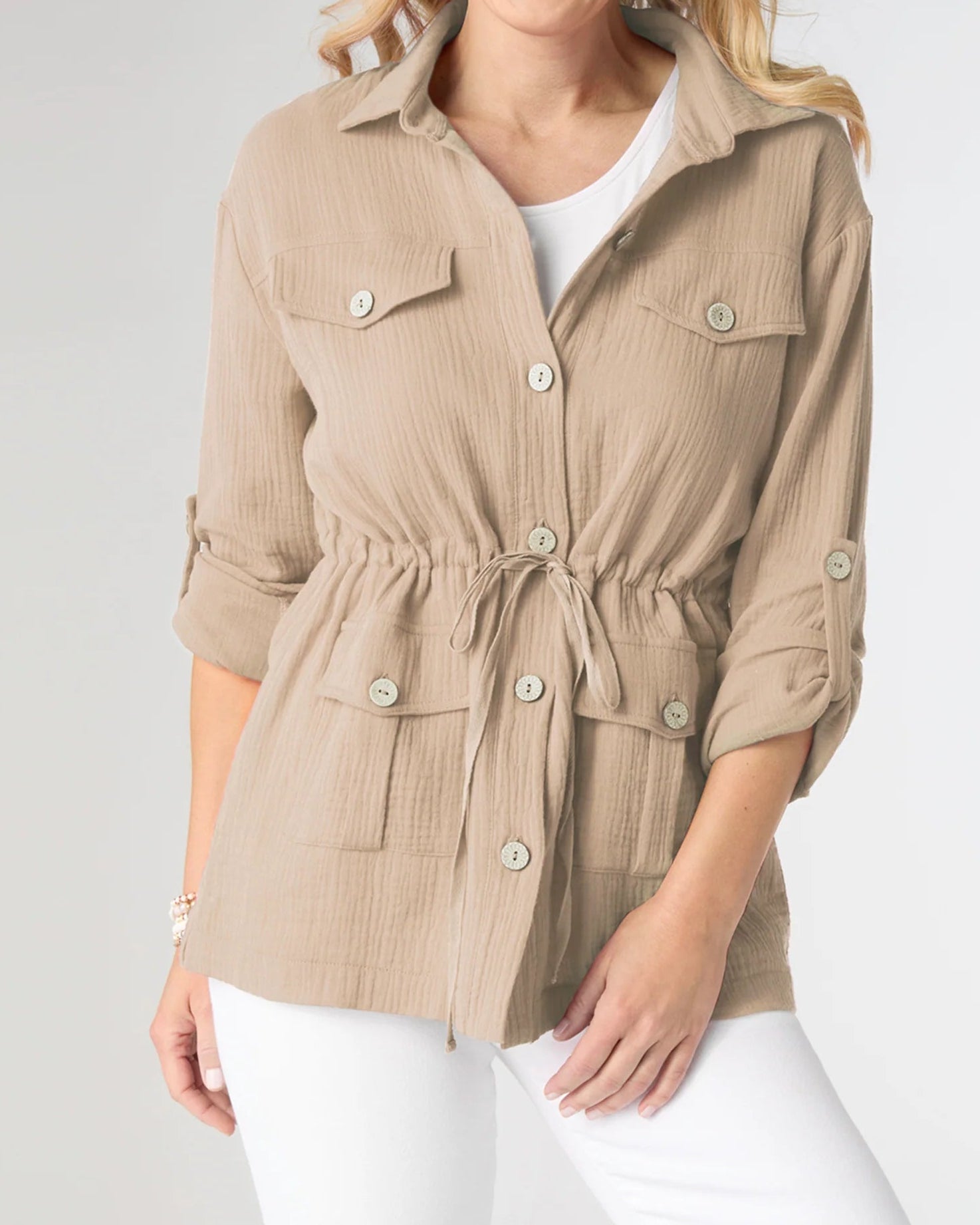 Hazel Gauze Button Front Cardigan