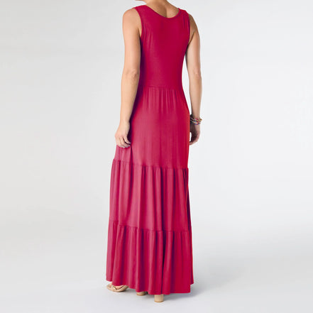 Janie Solid Tiered Maxi Dress