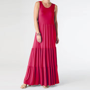 Janie Solid Tiered Maxi Dress
