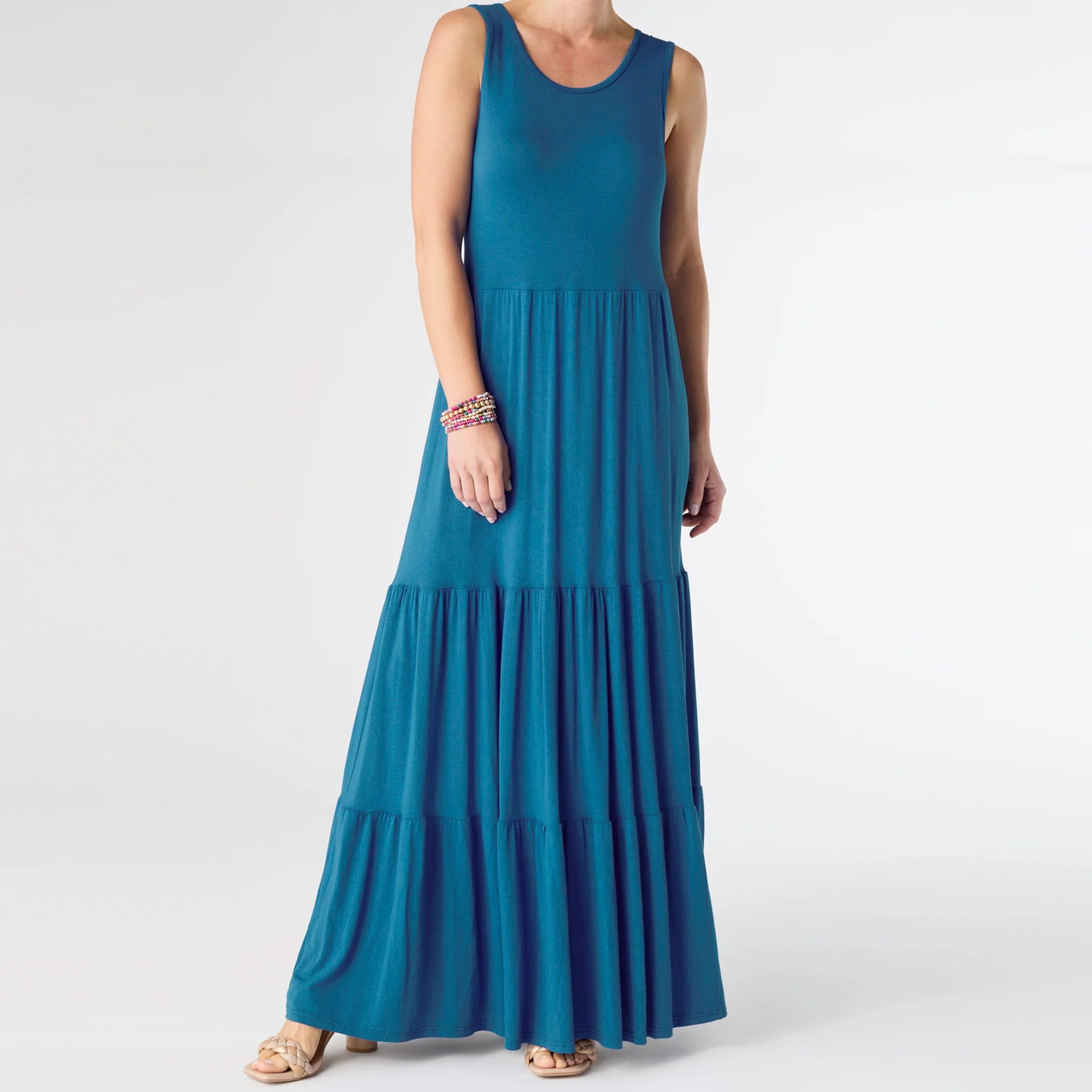 Janie Solid Tiered Maxi Dress