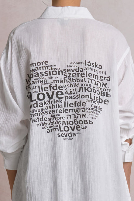 Love Button Down Top