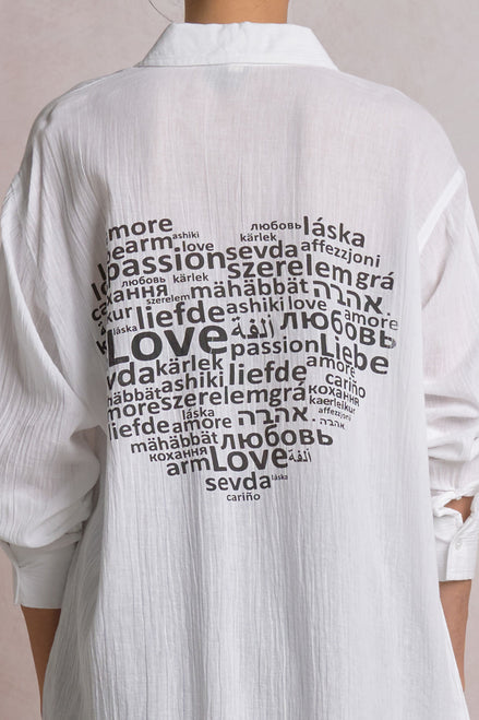 Love Button Down Top