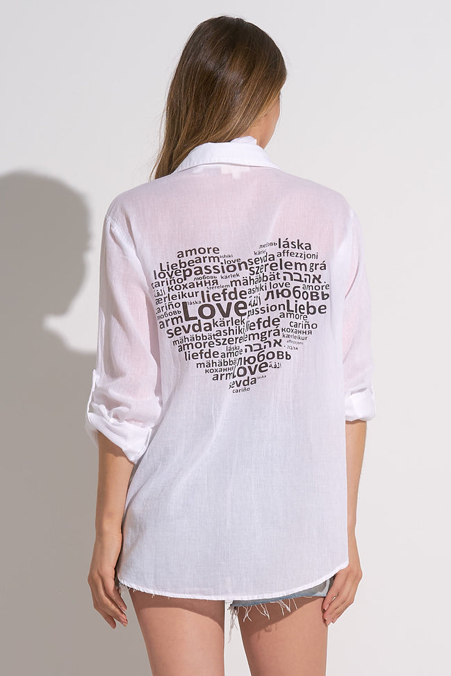 Love Button Down Top