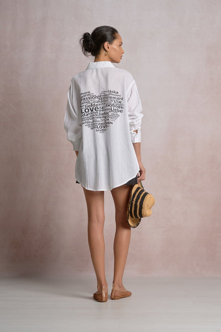 Love Button Down Top