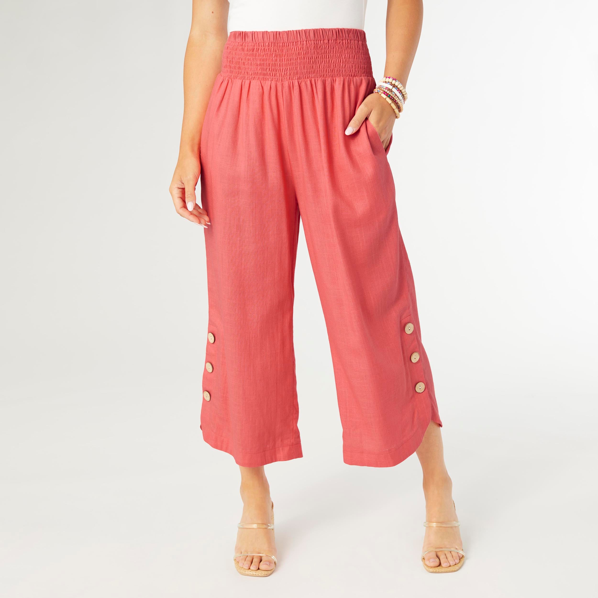 Sophia Pant with Button Detail