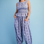 Eyelet Pleated Top