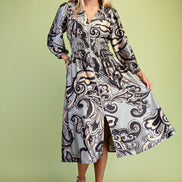 V-Neck Midi Dress