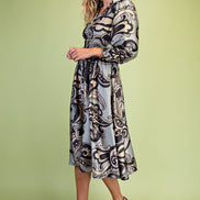 V-Neck Midi Dress