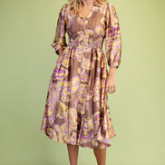V-Neck Midi Dress
