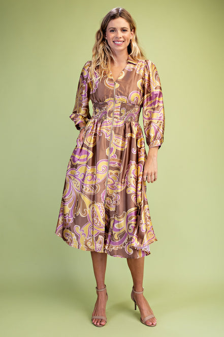 V-Neck Midi Dress