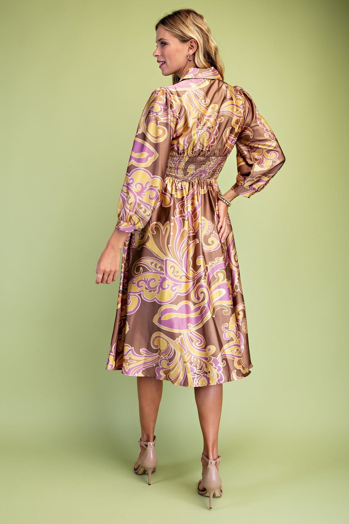 V-Neck Midi Dress