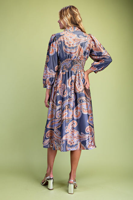 V-Neck Midi Dress